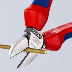 Knipex Seitenschneider mit Mehrkomponenten-Hüllen schwarz atramentiert 140 mm (SB-Karte/Blister) Nr. 70 02 140 SB