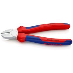 Knipex Seitenschneider mit Mehrkomponenten-Hüllen verchromt 180 mm (SB-Karte/Blister) Nr. 70 05 180 SB