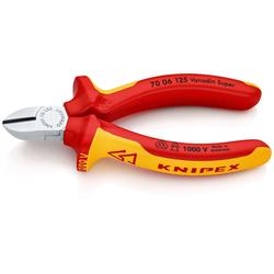 Knipex Seitenschneider isoliert mit Mehrkomponenten-Hüllen, VDE-geprüft verchromt 125 mm Nr. 70 06 125