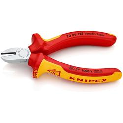Knipex Seitenschneider isoliert mit Mehrkomponenten-Hüllen, VDE-geprüft verchromt 125 mm Nr. 70 06 125
