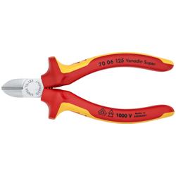 Knipex Seitenschneider isoliert mit Mehrkomponenten-Hüllen, VDE-geprüft verchromt 125 mm Nr. 70 06 125