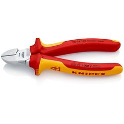Knipex Seitenschneider isoliert mit Mehrkomponenten-Hüllen, VDE-geprüft verchromt 160 mm (SB-Karte/Blister) Nr. 70 06 160 SB
