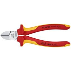 Knipex Seitenschneider isoliert mit Mehrkomponenten-Hüllen, VDE-geprüft verchromt 160 mm (SB-Karte/Blister) Nr. 70 06 160 SB