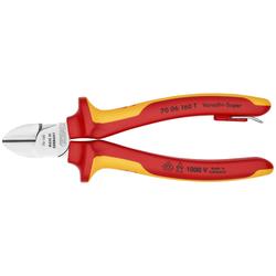Knipex Seitenschneider isoliert mit Mehrkomponenten-Hüllen, VDE-geprüft, mit integrierter isolierter Befestigungsöse zum Anbringen einer Absturzsicherung verchromt 160 mm (SB-Karte/Blister) Nr. 70 06 160 T BK