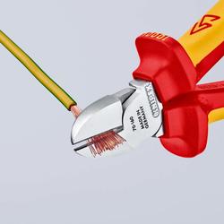 Knipex Seitenschneider isoliert mit Mehrkomponenten-Hüllen, VDE-geprüft, mit integrierter isolierter Befestigungsöse zum Anbringen einer Absturzsicherung verchromt 160 mm (SB-Karte/Blister) Nr. 70 06 160 T BK