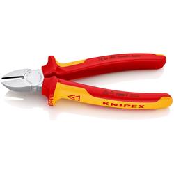 Knipex Seitenschneider isoliert mit Mehrkomponenten-Hüllen, VDE-geprüft verchromt 180 mm (SB-Karte/Blister) Nr. 70 06 180 SB