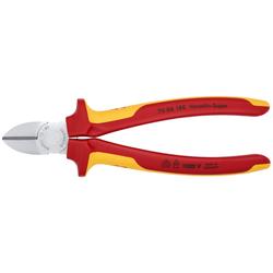 Knipex Seitenschneider isoliert mit Mehrkomponenten-Hüllen, VDE-geprüft verchromt 180 mm (SB-Karte/Blister) Nr. 70 06 180 SB