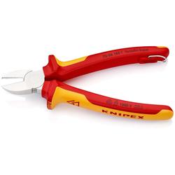 Knipex Seitenschneider isoliert mit Mehrkomponenten-Hüllen, VDE-geprüft, mit integrierter isolierter Befestigungsöse zum Anbringen einer Absturzsicherung verchromt 180 mm Nr. 70 06 180 T