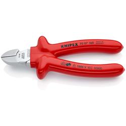 Knipex Seitenschneider tauchisoliert, VDE-geprüft verchromt 160 mm Nr. 70 07 160