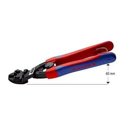 Knipex CoBolt® Kompakt-Bolzenschneider mit schlanken Mehrkomponenten-Hüllen, mit integrierter Befestigungsöse zum Anbringen einer Absturzsicherung schwarz atramentiert 200 mm (SB-Karte/Blister) Nr. 71 22 200 T BK