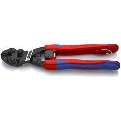 Knipex CoBolt® Kompakt-Bolzenschneider mit schlanken Mehrkomponenten-Hüllen, mit integrierter Befestigungsöse zum Anbringen einer Absturzsicherung schwarz atramentiert 200 mm (SB-Karte/Blister) Nr. 71 22 200 T BK