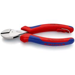 Knipex X-Cut® Kompakt-Seitenschneider mit Mehrkomponenten-Hüllen, mit integrierter Befestigungsöse zum Anbringen einer Absturzsicherung verchromt 160 mm (SB-Karte/Blister) Nr. 73 05 160 T BK