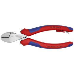 Knipex X-Cut® Kompakt-Seitenschneider mit Mehrkomponenten-Hüllen, mit integrierter Befestigungsöse zum Anbringen einer Absturzsicherung verchromt 160 mm (SB-Karte/Blister) Nr. 73 05 160 T BK
