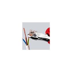 Knipex X-Cut® Kompakt-Seitenschneider mit Mehrkomponenten-Hüllen, mit integrierter Befestigungsöse zum Anbringen einer Absturzsicherung verchromt 160 mm (SB-Karte/Blister) Nr. 73 05 160 T BK