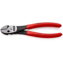 Knipex TwinForce® Hochleistungs-Seitenschneider mit Kunststoff überzogen schwarz atramentiert 180 mm Nr. 73 71 180