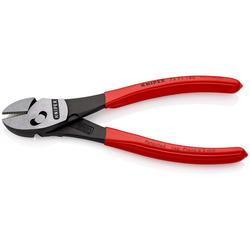 Knipex TwinForce® Hochleistungs-Seitenschneider mit Kunststoff überzogen schwarz atramentiert 180 mm Nr. 73 71 180