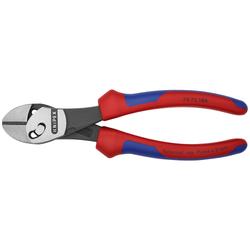 Knipex TwinForce® Hochleistungs-Seitenschneider mit Mehrkomponenten-Hüllen schwarz atramentiert 180 mm (SB-Karte/Blister) Nr. 73 72 180 BK