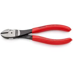 Knipex Kraft-Seitenschneider mit Kunststoff überzogen schwarz atramentiert 160 mm Nr. 74 01 160