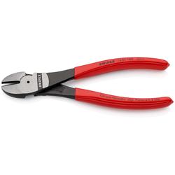 Knipex Kraft-Seitenschneider mit Kunststoff überzogen schwarz atramentiert 180 mm (SB-Karte/Blister) Nr. 74 01 180 SB