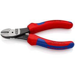 Knipex Kraft-Seitenschneider mit Mehrkomponenten-Hüllen schwarz atramentiert 140 mm Nr. 74 02 140