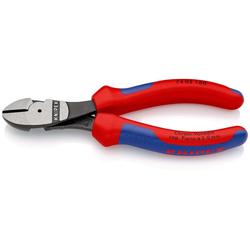 Knipex Kraft-Seitenschneider mit Mehrkomponenten-Hüllen schwarz atramentiert 160 mm Nr. 74 02 160