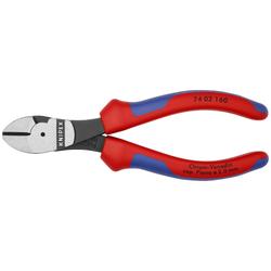 Knipex Kraft-Seitenschneider mit Mehrkomponenten-Hüllen schwarz atramentiert 160 mm Nr. 74 02 160