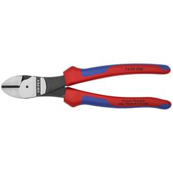 Knipex Kraft-Seitenschneider mit Mehrkomponenten-Hüllen schwarz atramentiert 200 mm (SB-Karte/Blister) Nr. 74 02 200 SB