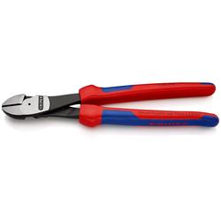 Knipex Kraft-Seitenschneider mit Mehrkomponenten-Hüllen schwarz atramentiert 250 mm (SB-Karte/Blister) Nr. 74 02 250 SB