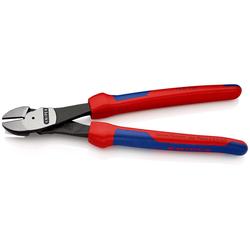 Knipex Kraft-Seitenschneider mit Mehrkomponenten-Hüllen schwarz atramentiert 250 mm (SB-Karte/Blister) Nr. 74 02 250 SB