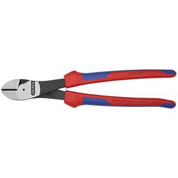 Knipex Kraft-Seitenschneider mit Mehrkomponenten-Hüllen schwarz atramentiert 250 mm (SB-Karte/Blister) Nr. 74 02 250 SB