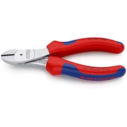 Knipex Kraft-Seitenschneider mit Mehrkomponenten-Hüllen verchromt 140 mm Nr. 74 05 140