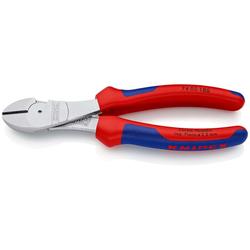 Knipex Kraft-Seitenschneider mit Mehrkomponenten-Hüllen verchromt 180 mm (SB-Karte/Blister) Nr. 74 05 180 SB
