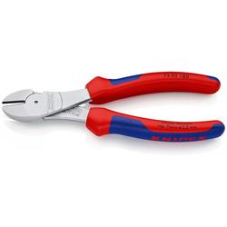 Knipex Kraft-Seitenschneider mit Mehrkomponenten-Hüllen verchromt 180 mm (SB-Karte/Blister) Nr. 74 05 180 SB