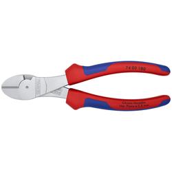 Knipex Kraft-Seitenschneider mit Mehrkomponenten-Hüllen verchromt 180 mm (SB-Karte/Blister) Nr. 74 05 180 SB
