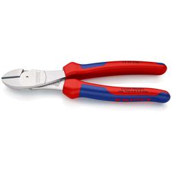 Knipex Kraft-Seitenschneider mit Mehrkomponenten-Hüllen verchromt 200 mm (SB-Karte/Blister) Nr. 74 05 200 SB