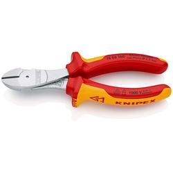 Knipex Kraft-Seitenschneider isoliert mit Mehrkomponenten-Hüllen, VDE-geprüft verchromt 160 mm Nr. 74 06 160