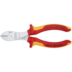 Knipex Kraft-Seitenschneider isoliert mit Mehrkomponenten-Hüllen, VDE-geprüft verchromt 160 mm Nr. 74 06 160