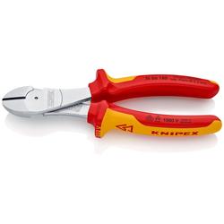 Knipex Kraft-Seitenschneider isoliert mit Mehrkomponenten-Hüllen, VDE-geprüft verchromt 180 mm (SB-Karte/Blister) Nr. 74 06 180 SB