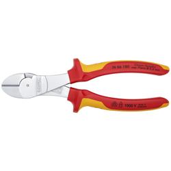 Knipex Kraft-Seitenschneider isoliert mit Mehrkomponenten-Hüllen, VDE-geprüft verchromt 180 mm (SB-Karte/Blister) Nr. 74 06 180 SB