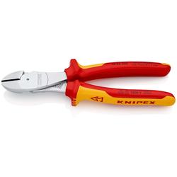Knipex Kraft-Seitenschneider isoliert mit Mehrkomponenten-Hüllen, VDE-geprüft verchromt 200 mm (SB-Karte/Blister) Nr. 74 06 200 SB