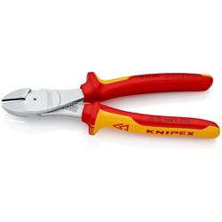 Knipex Kraft-Seitenschneider isoliert mit Mehrkomponenten-Hüllen, VDE-geprüft verchromt 200 mm (SB-Karte/Blister) Nr. 74 06 200 SB