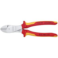 Knipex Kraft-Seitenschneider isoliert mit Mehrkomponenten-Hüllen, VDE-geprüft verchromt 200 mm (SB-Karte/Blister) Nr. 74 06 200 SB