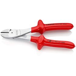 Knipex Kraft-Seitenschneider tauchisoliert, VDE-geprüft verchromt 200 mm Nr. 74 07 200