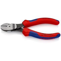 Knipex Kraft-Seitenschneider mit Mehrkomponenten-Hüllen schwarz atramentiert 160 mm (SB-Karte/Blister) Nr. 74 12 160 SB