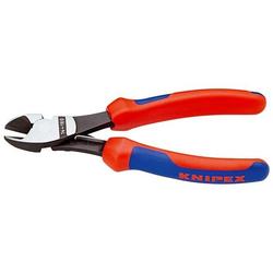 Knipex Kraft-Seitenschneider mit Mehrkomponenten-Hüllen schwarz atramentiert 180 mm (SB-Karte/Blister) Nr. 74 12 180 SB