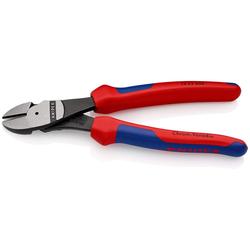 Knipex Kraft-Seitenschneider mit Mehrkomponenten-Hüllen schwarz atramentiert 200 mm Nr. 74 22 200