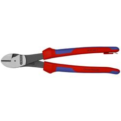 Knipex Kraft-Seitenschneider mit Mehrkomponenten-Hüllen, mit integrierter Befestigungsöse zum Anbringen einer Absturzsicherung schwarz atramentiert 250 mm Nr. 74 22 250 T