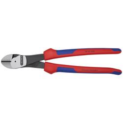 Knipex Kraft-Seitenschneider mit Mehrkomponenten-Hüllen schwarz atramentiert 250 mm Nr. 74 22 250