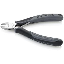 Knipex Elektronik-Seitenschneider mit eingesetzter Hartmetallschneide ESD mit Mehrkomponenten-Hüllen 120 mm Nr. 77 02 120 H ESD