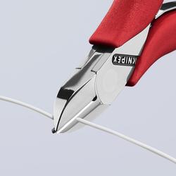 Knipex Elektronik-Seitenschneider mit rutschhemmendem Kunststoff überzogen 115 mm Nr. 77 11 115